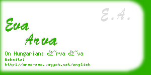 eva arva business card